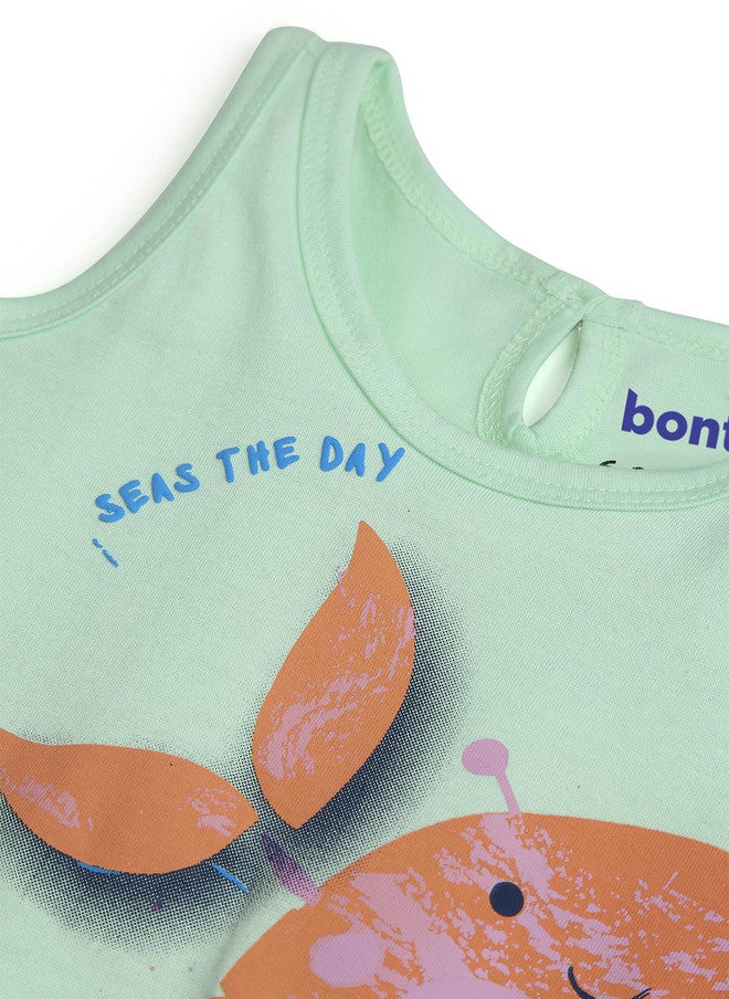 BONTOTS Infant Girls Cute Crab Printed Organic Cotton T-Shirt - Image 4